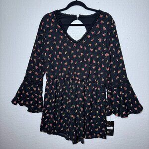 Disney Princess New Womens Size XL Romper Belle Floral Rose Beauty & The Beast